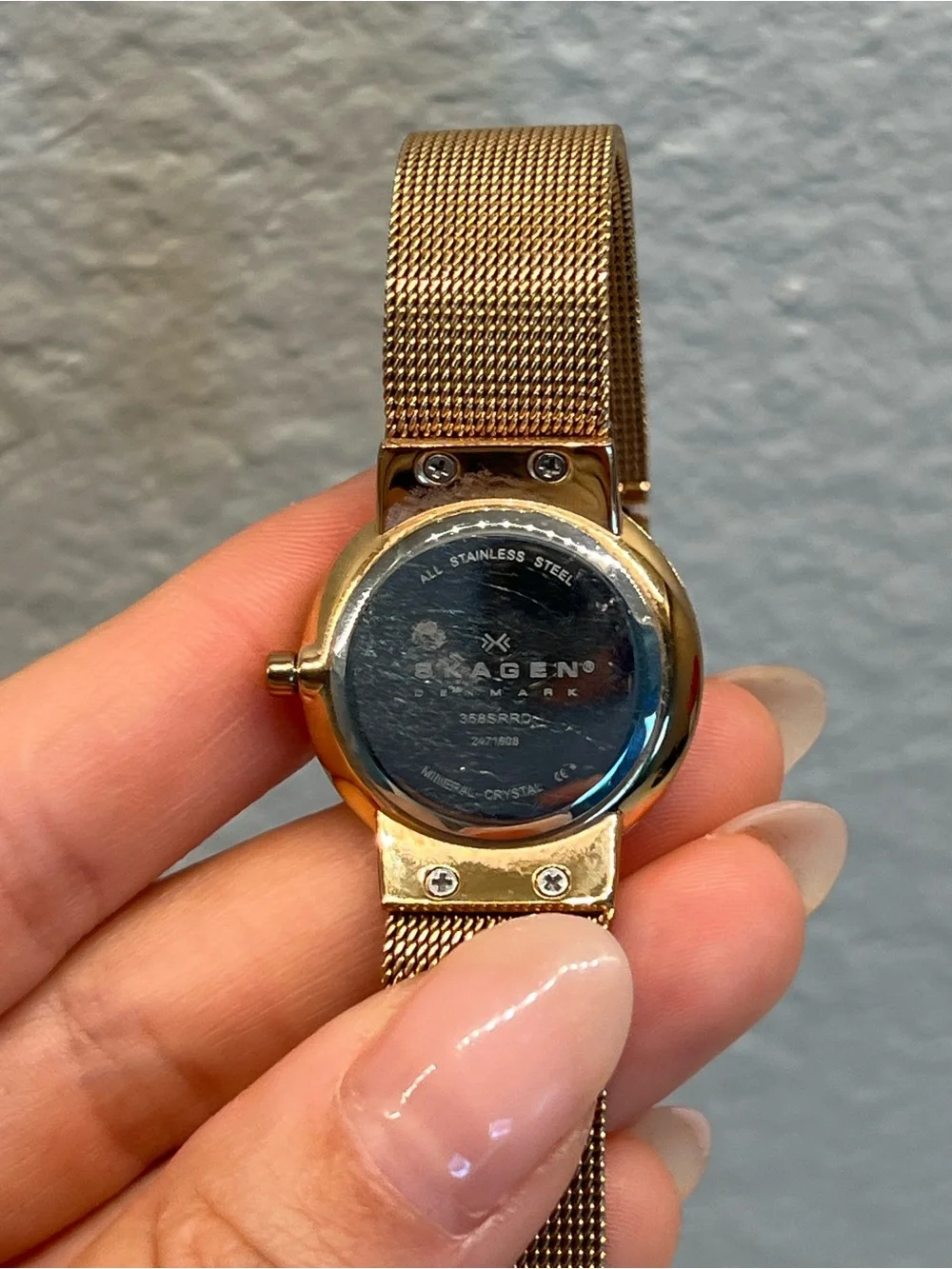 Skagen Gold Mesh Women's Watch with White Dial